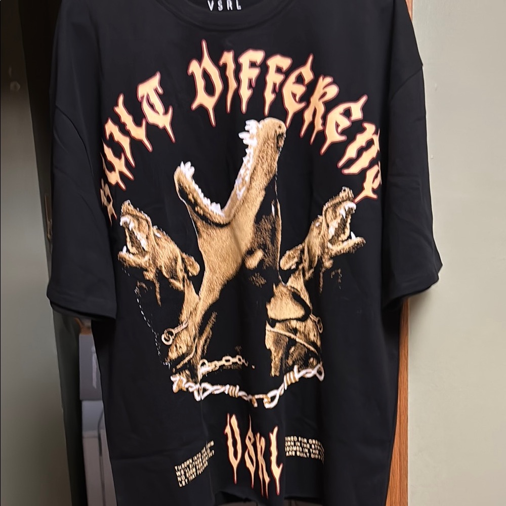 VSRL (Visceral) “Built Different”  Black Ultra Heavy oversized T